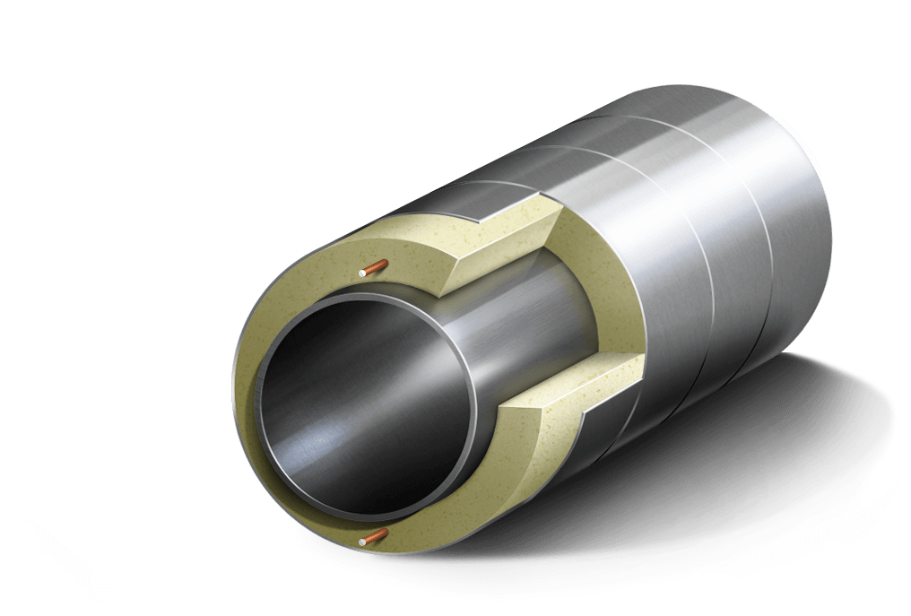 Стальная труба в ППУ-изоляции и полиэтиленовой оболочке 38х3 мм ГОСТ 30732-2020